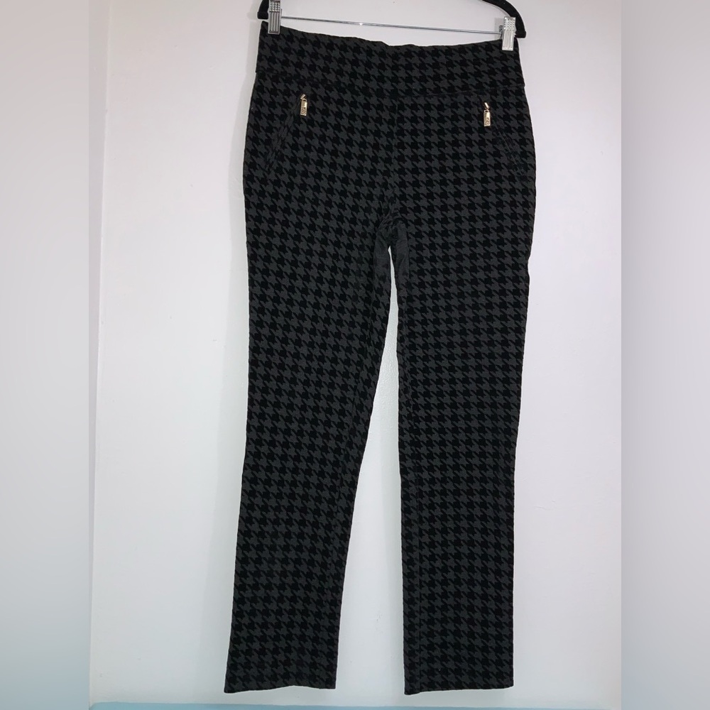Anne Klein Black Houndstooth Pants